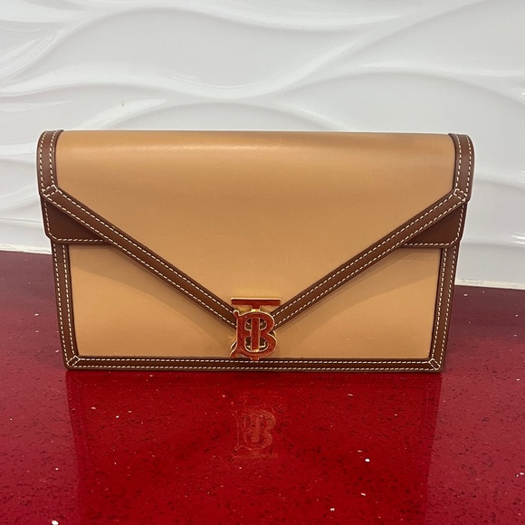 Burberry Tan and Brown Clutch with Gold Accent - Picture 1 of 1